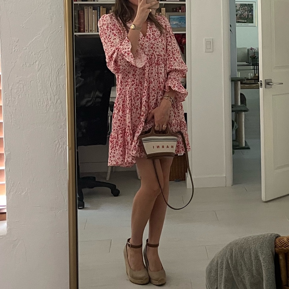 Tuckernuck Pomander Place Scarlet Ditsy Floral Kenzo Dress